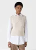 Women's Cable Knit Vest in Ecru sold by Sunspel