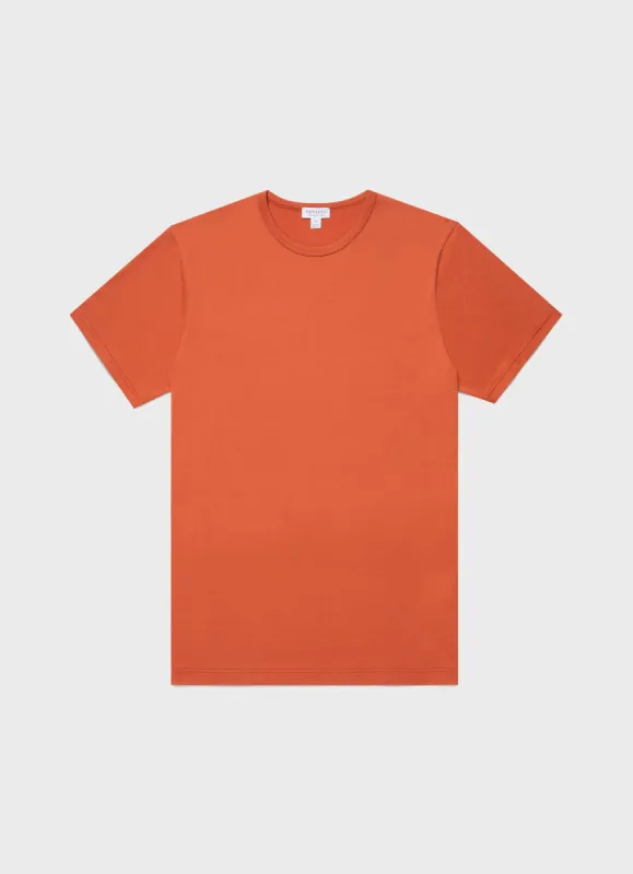 Men's Classic T-shirt in Burnt Sienna made by Sunspel