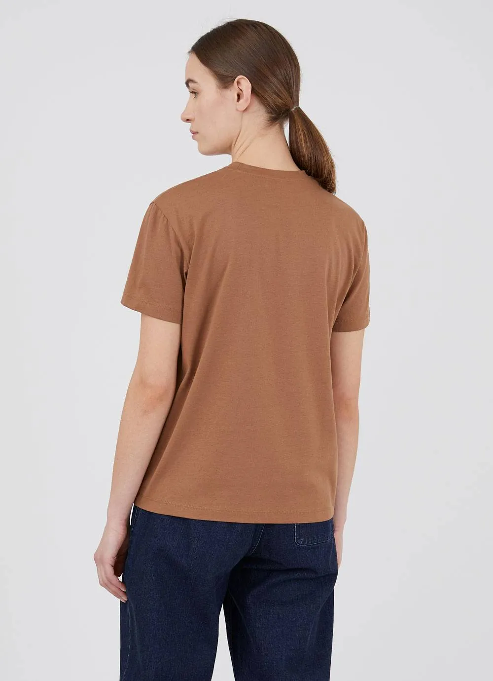 Women's Boy Fit T-shirt in Mushroom sold by Sunspel product image thumbnail 3