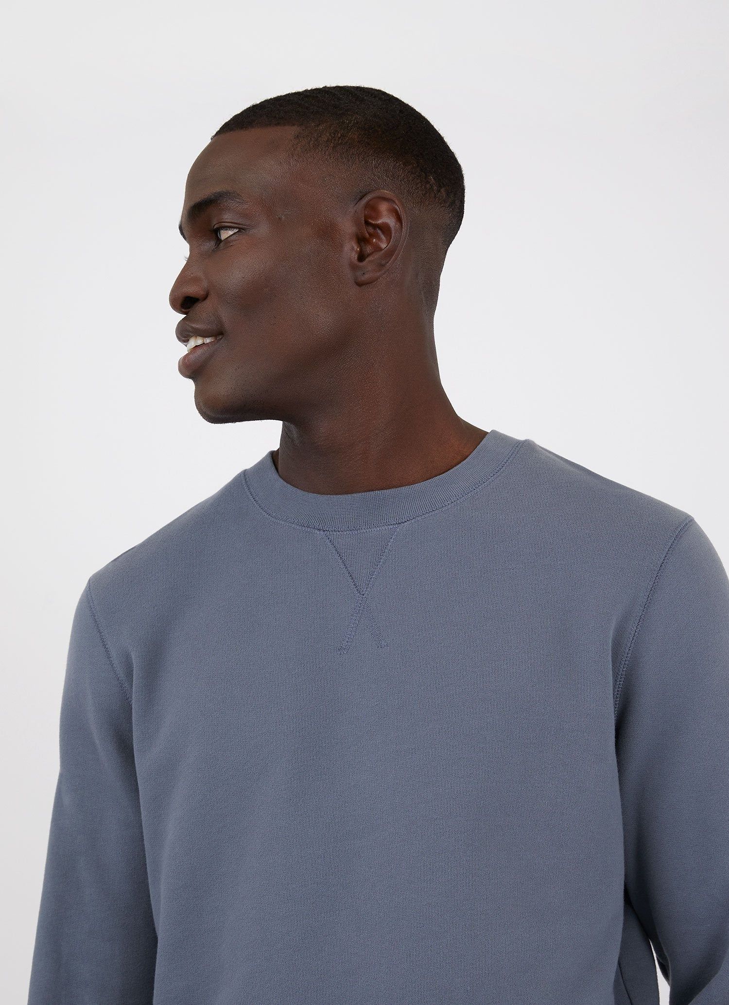Men's Loopback Sweatshirt in Blue Slate sold by Sunspel product image thumbnail 5