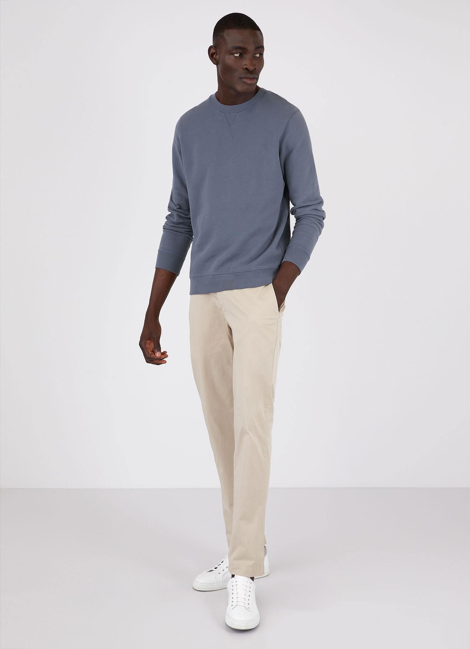 Men's Loopback Sweatshirt in Blue Slate sold by Sunspel product image thumbnail 3