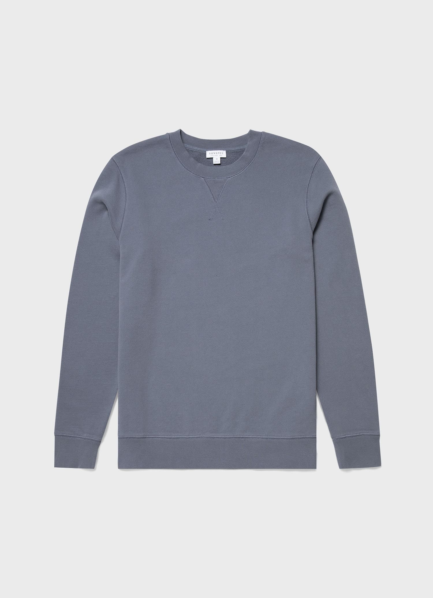 Men's Loopback Sweatshirt in Blue Slate sold by Sunspel