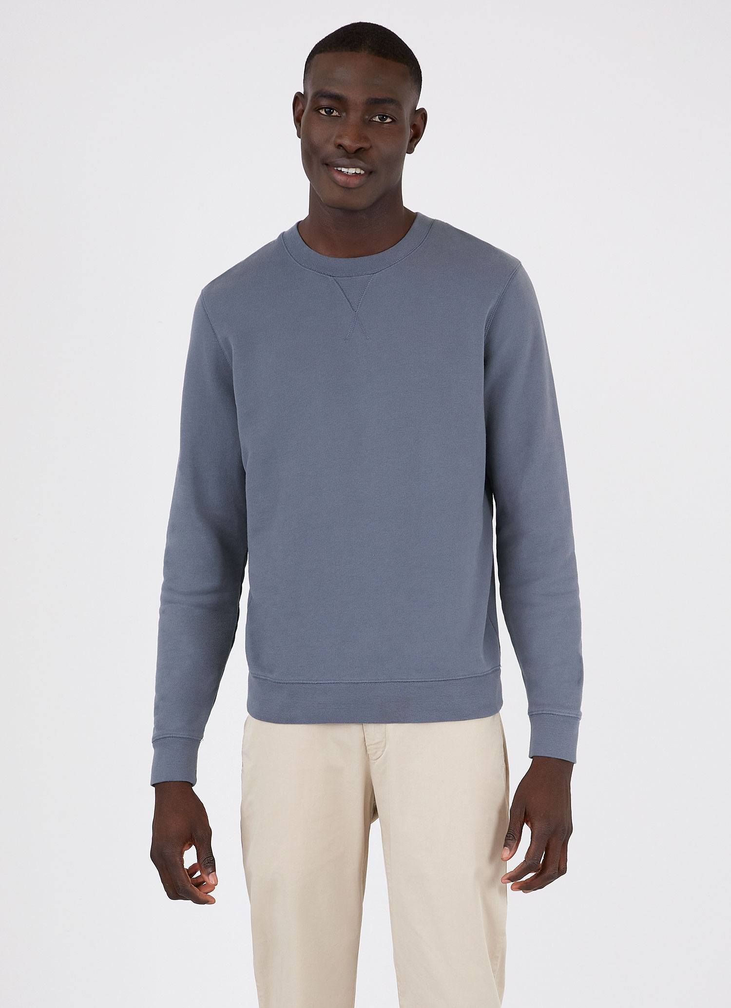 Men's Loopback Sweatshirt in Blue Slate sold by Sunspel product image thumbnail 2