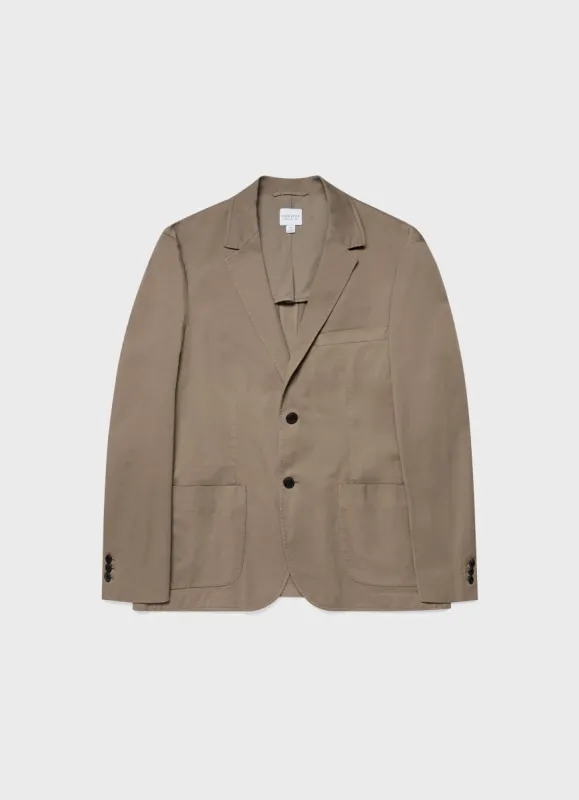 Men's Unstructured Blazer in Dark Stone sold by Sunspel