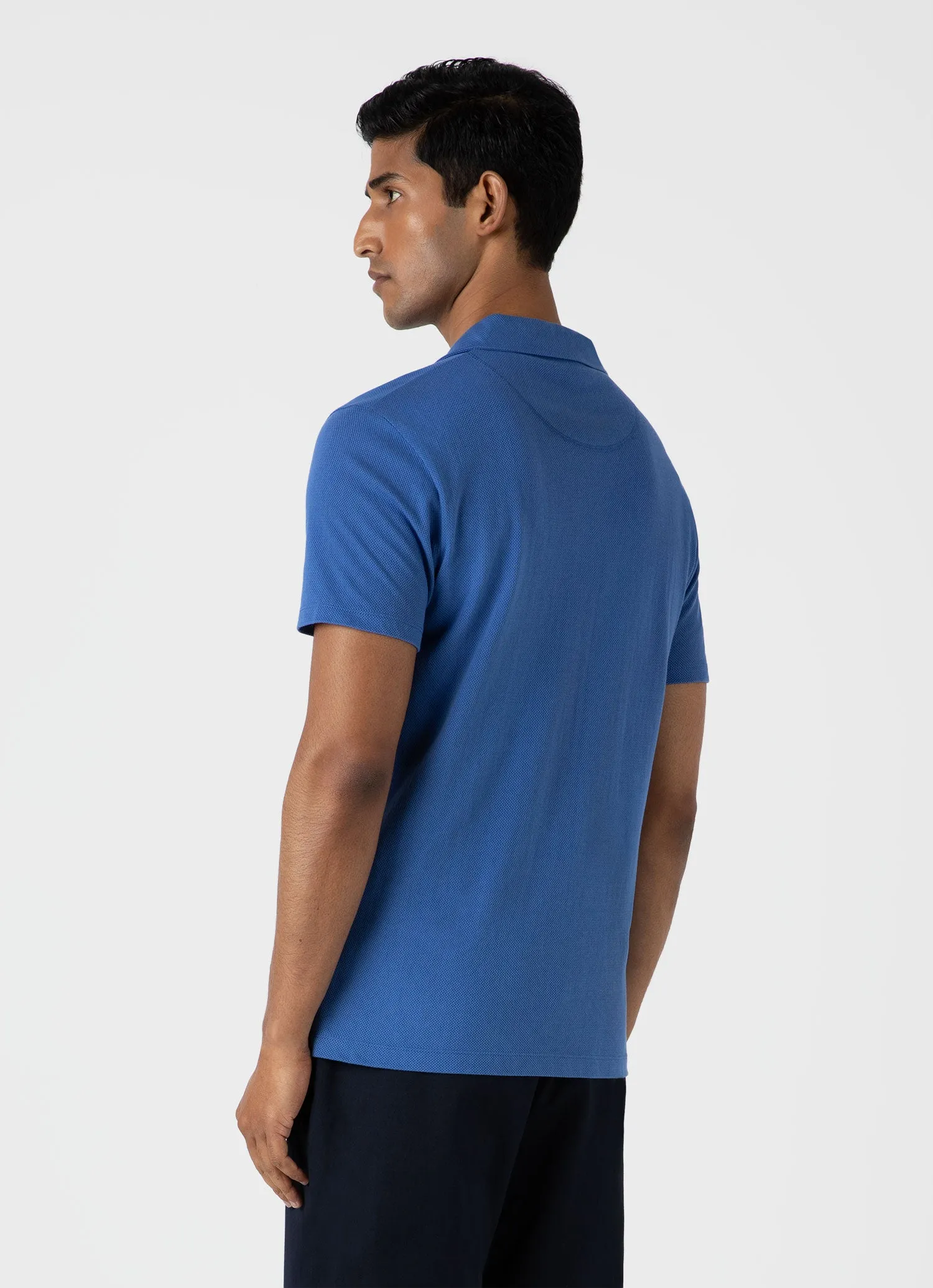 Men's Riviera Polo Shirt in French Blue sold by Sunspel product image thumbnail 5