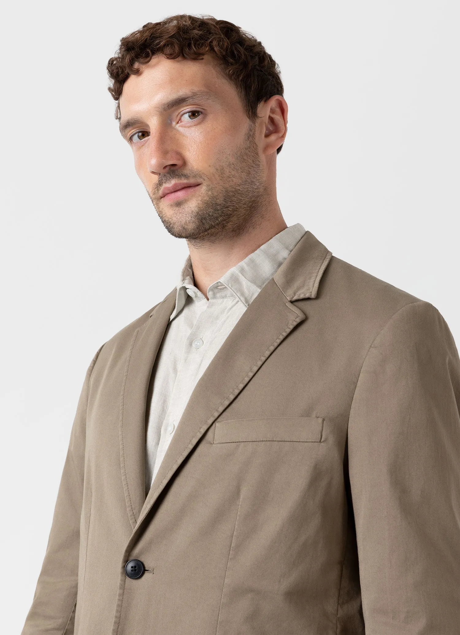 Men's Unstructured Blazer in Dark Stone sold by Sunspel product image thumbnail 5