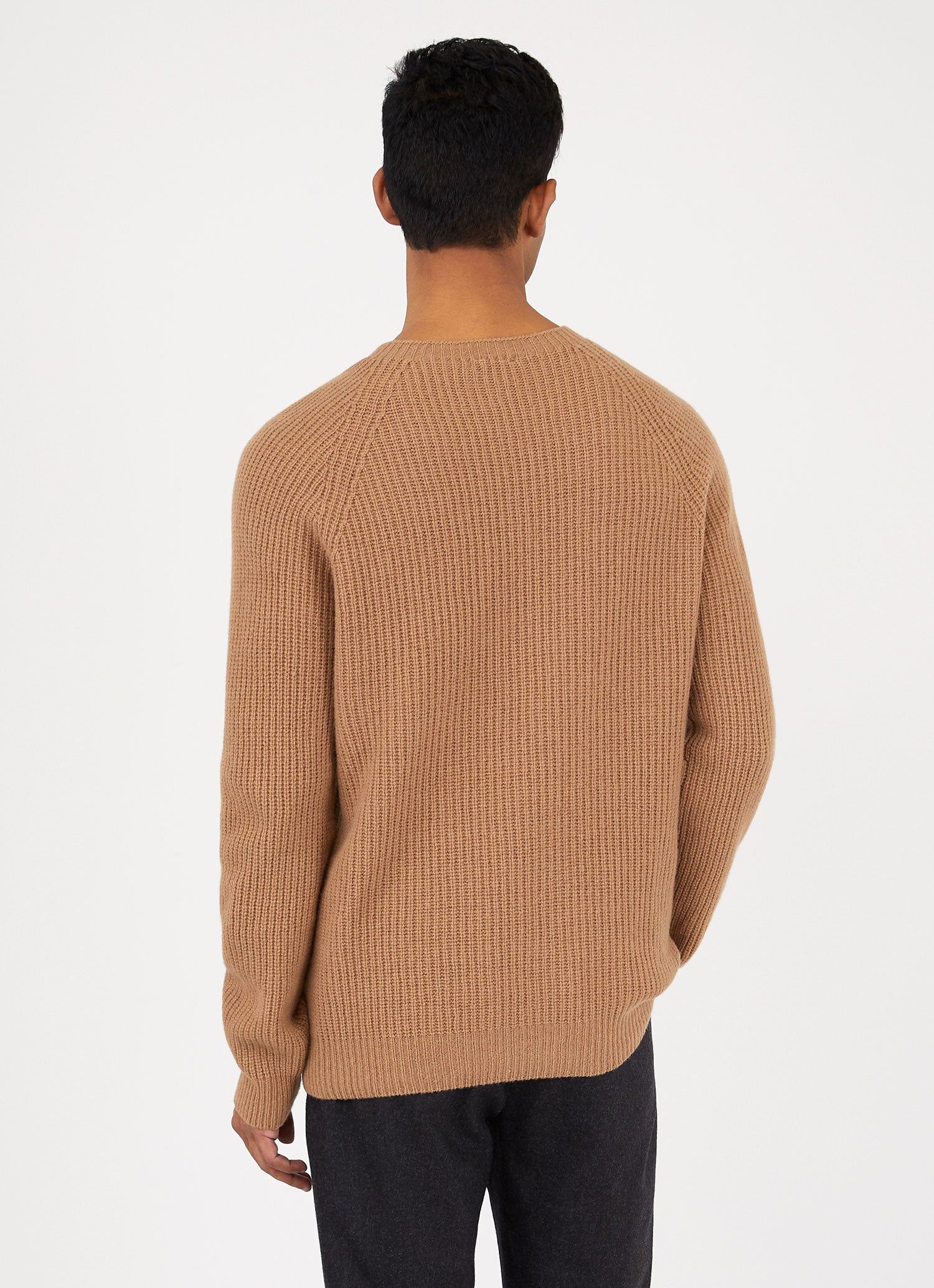 Men's Lambswool Cashmere Rib Jumper in Camel sold by Sunspel product image thumbnail 4