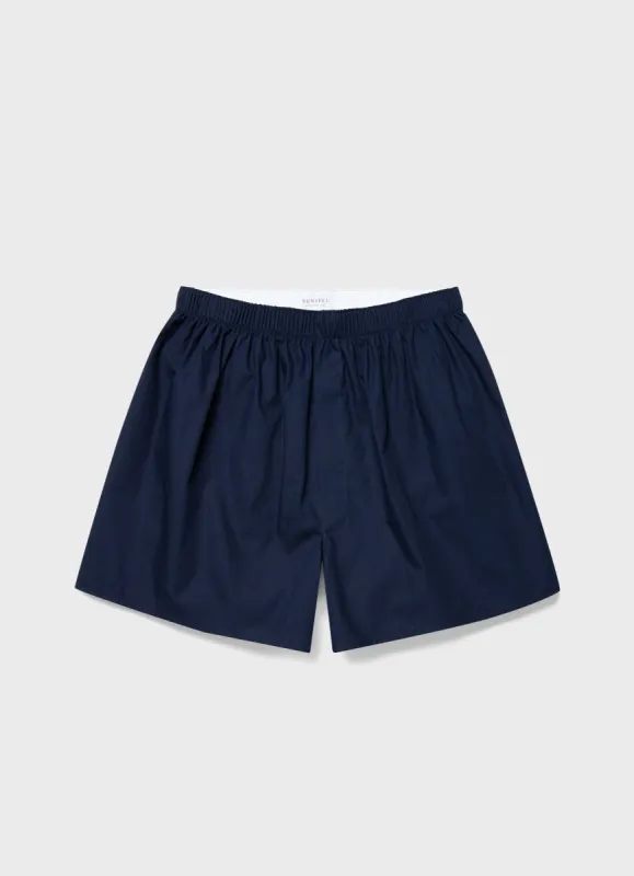 Men's Classic Boxer Shorts in Navy sold by Sunspel