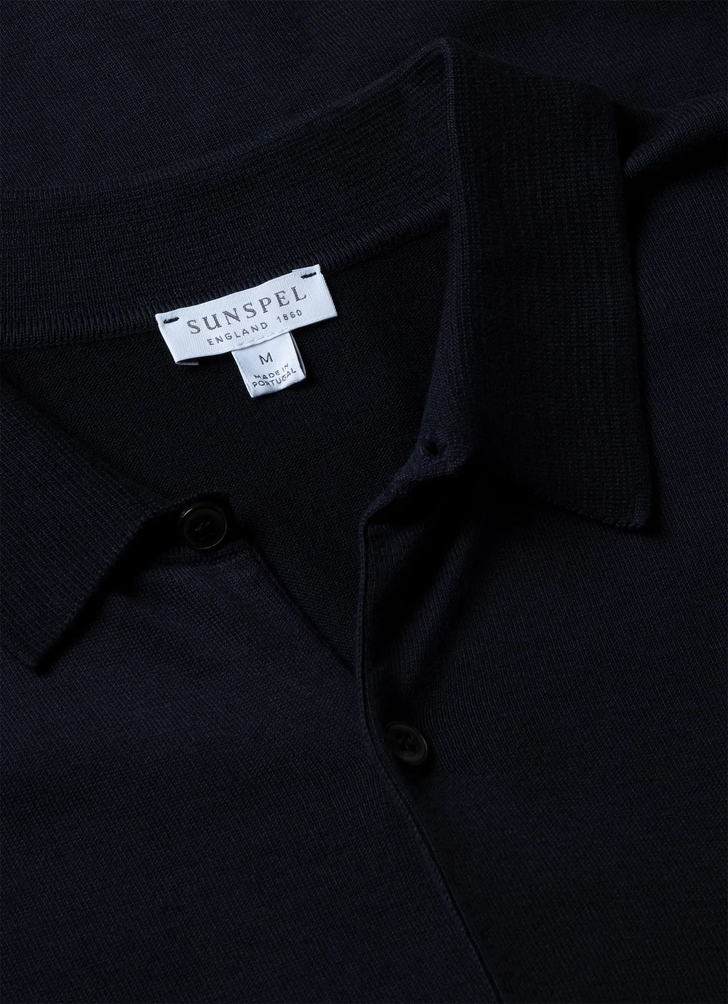 Men's Sea Island Cotton Knit Shirt in Light Navy sold by Sunspel product image thumbnail 4