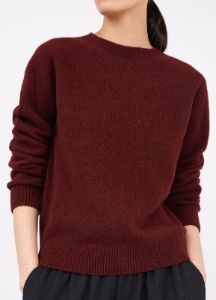 Women's Lambswool Crew Neck Jumper in Port sold by Sunspel