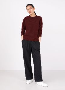 Women's Lambswool Crew Neck Jumper in Port sold by Sunspel
