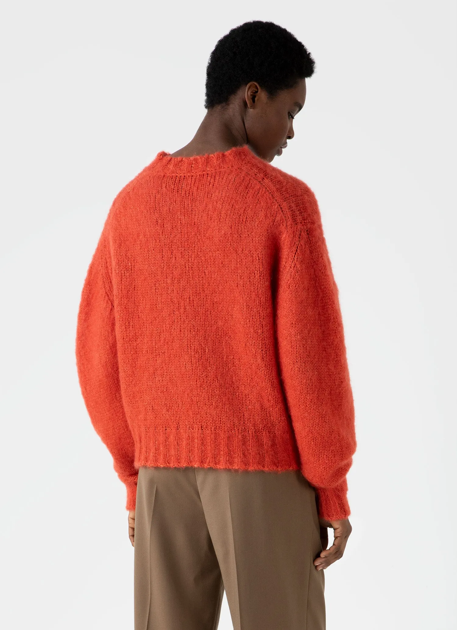 Women's Mohair Crew Neck Jumper in Magma sold by Sunspel product image thumbnail 4