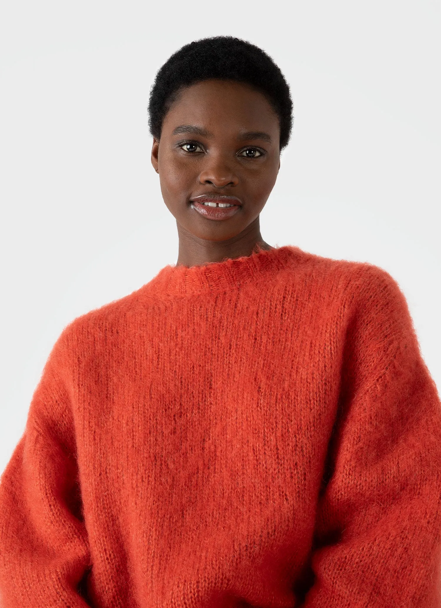 Women's Mohair Crew Neck Jumper in Magma sold by Sunspel product image thumbnail 2
