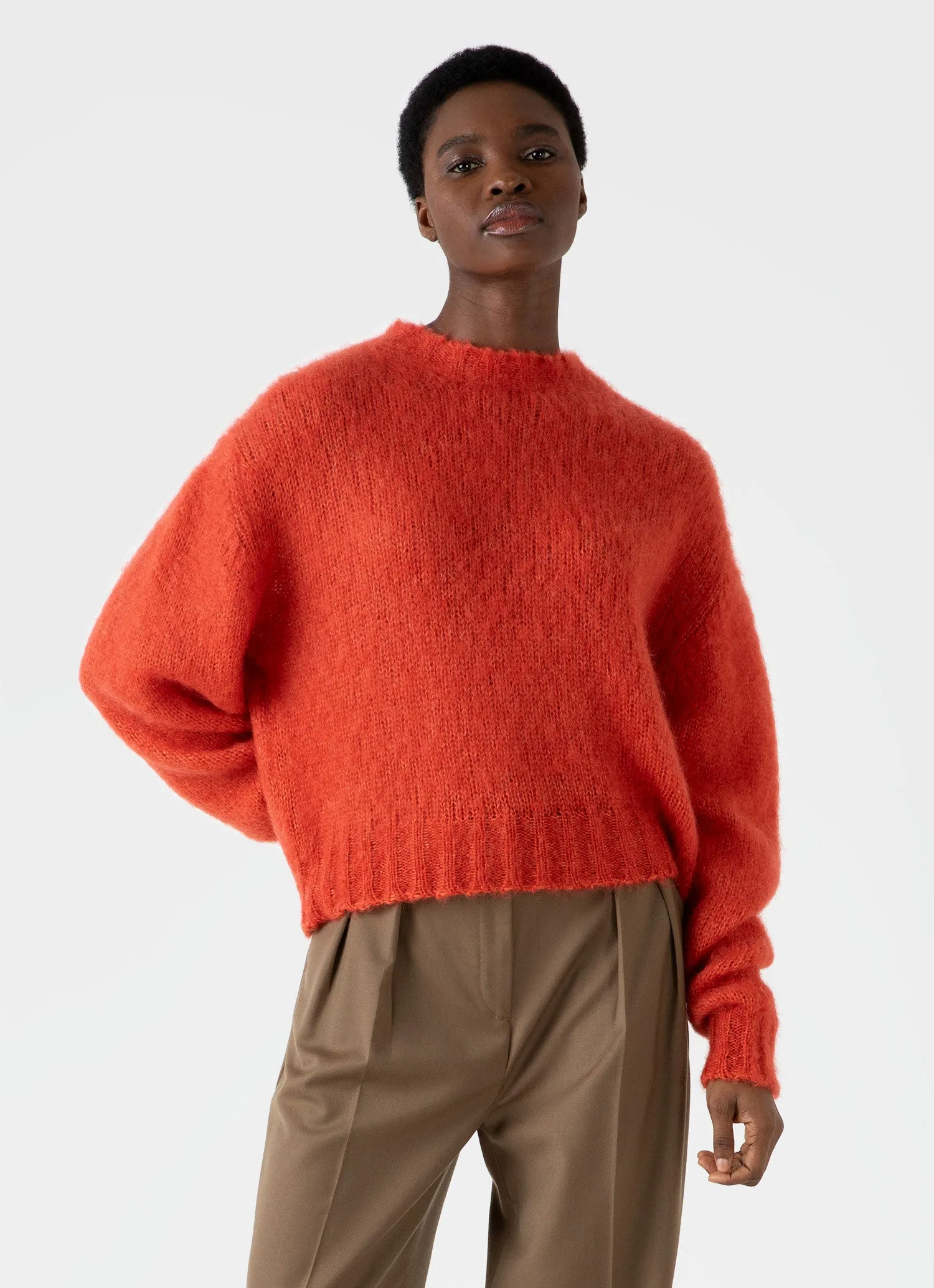 Women's Mohair Crew Neck Jumper in Magma sold by Sunspel