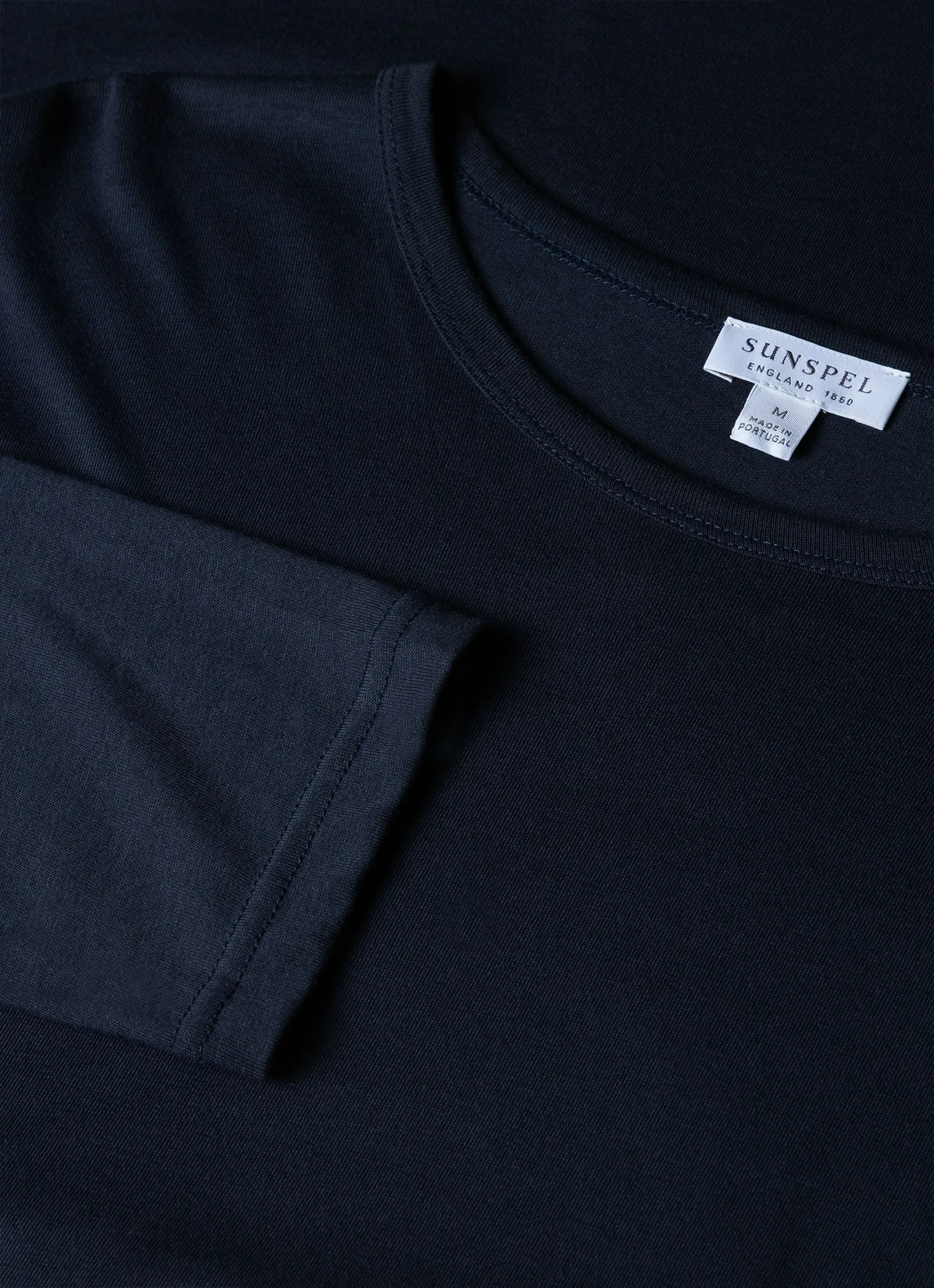 Men's Cotton Modal Lounge Long Sleeve T-shirt in Navy sold by Sunspel product image thumbnail 4