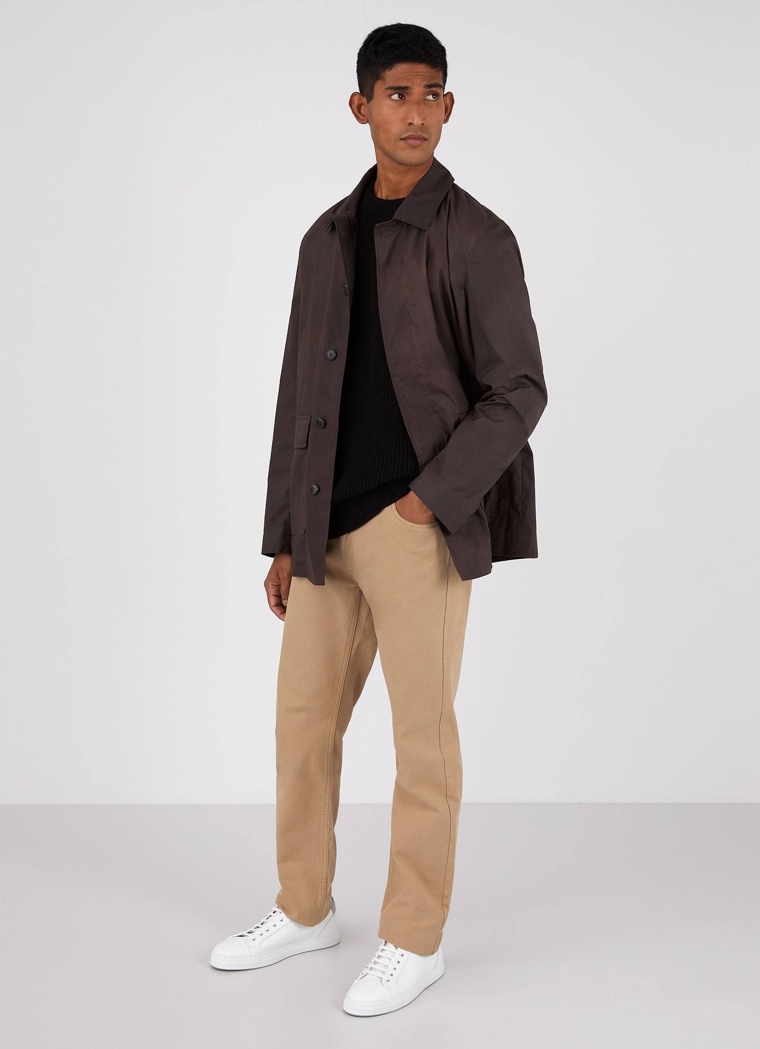 Men's Rib Cotton Jumper in Black sold by Sunspel product image thumbnail 3