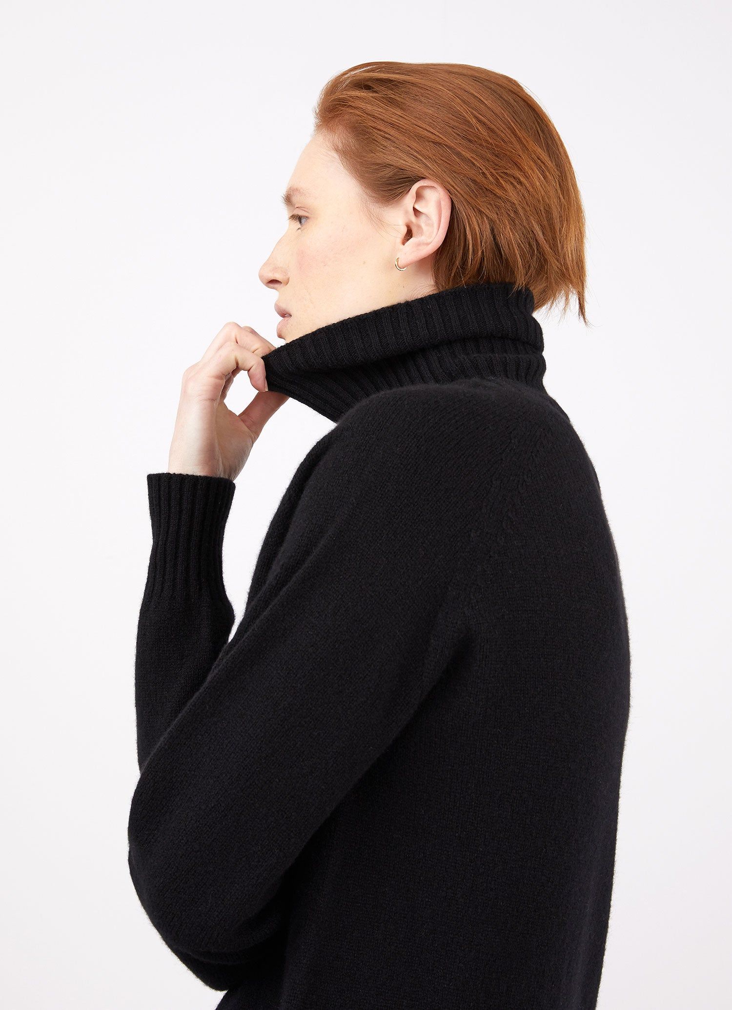 Women's Lambswool Roll Neck Dress in Black sold by Sunspel product image thumbnail 2