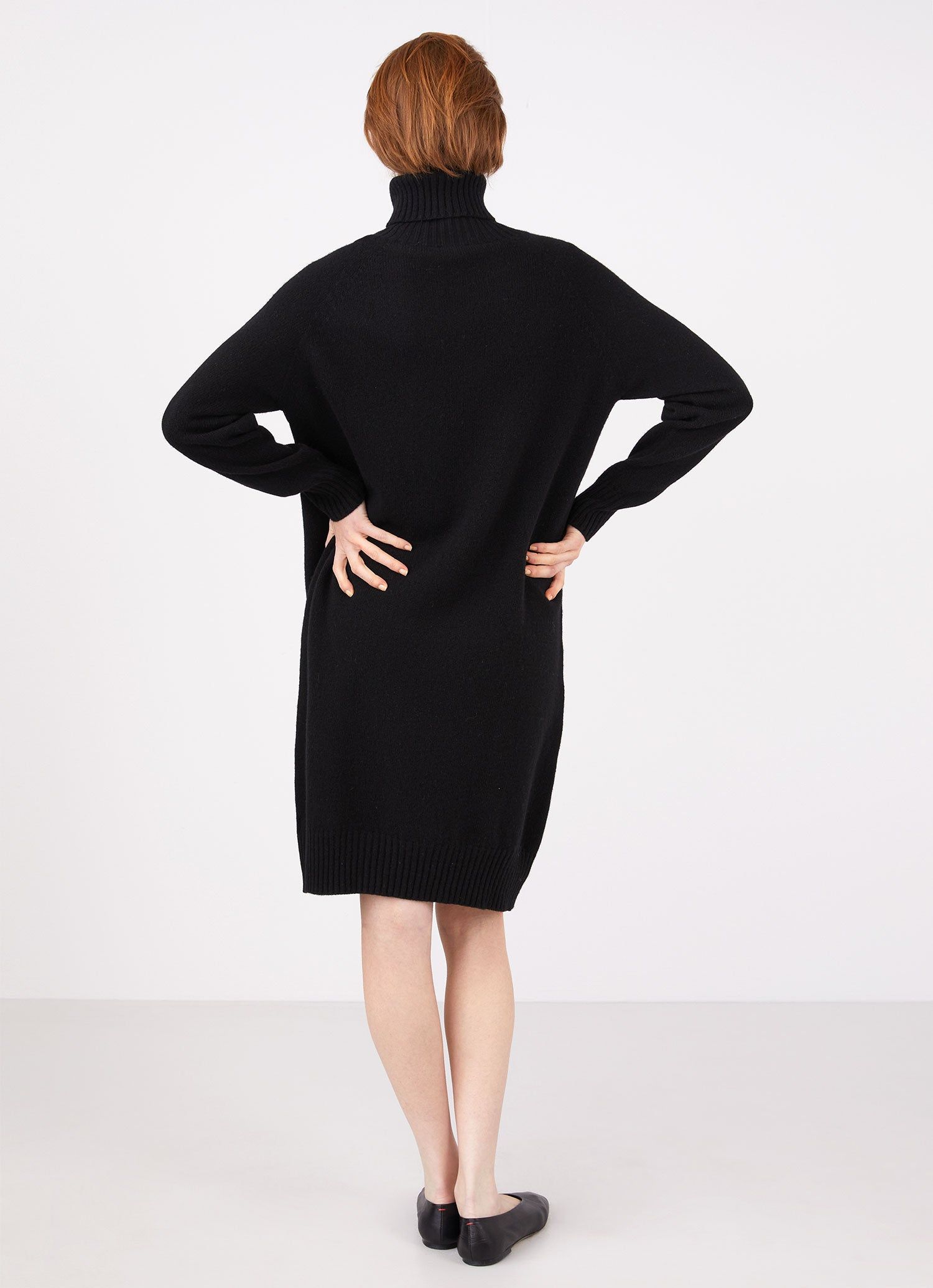 Women's Lambswool Roll Neck Dress in Black sold by Sunspel product image thumbnail 4
