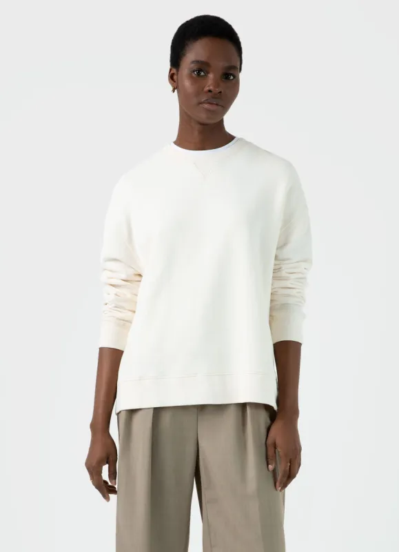 Women's Relaxed Loopback Sweatshirt in Archive White sold by Sunspel