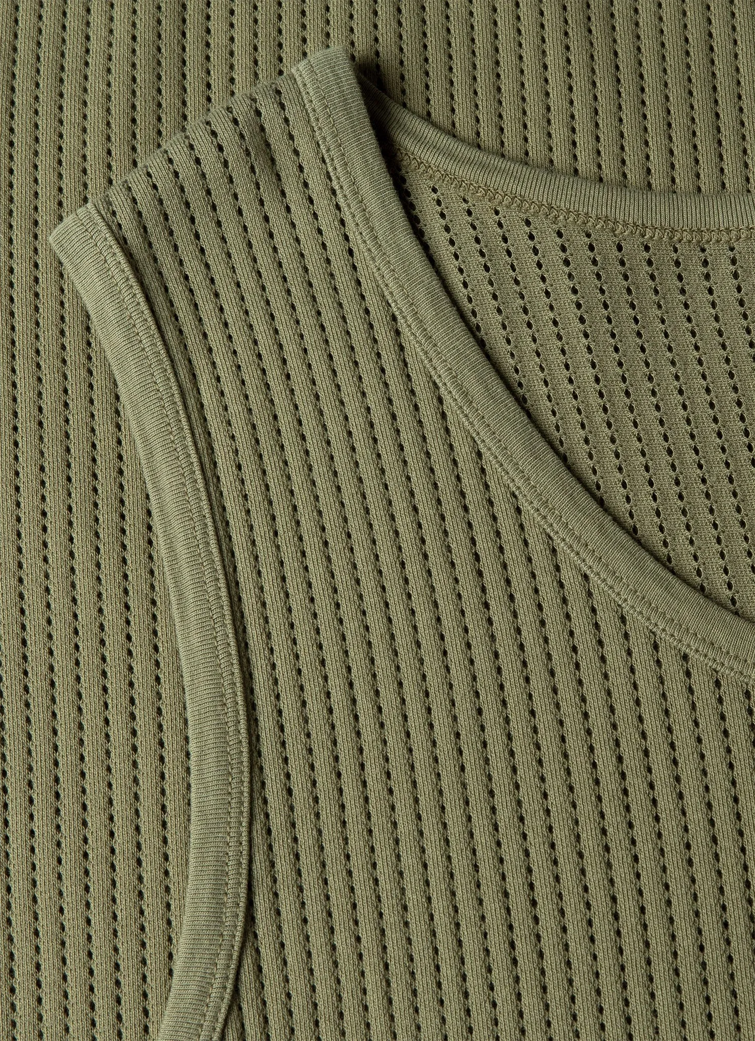 Men's Sunspel x Nigel Cabourn Mesh Vest in Army Green sold by Sunspel product image thumbnail 4