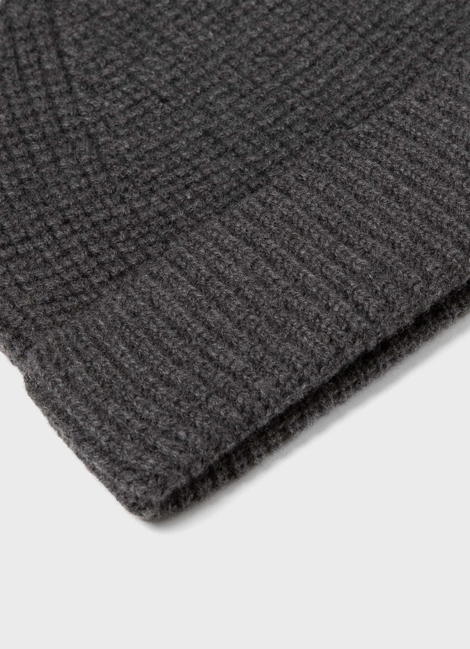 Textured Waffle Hat in Charcoal Melange sold by Sunspel product image thumbnail 2