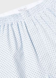 Men's Classic Print Boxer Shorts in Pastel Blue Mini Dots sold by Sunspel