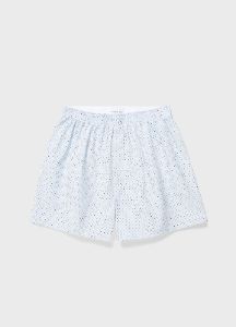 Men's Classic Print Boxer Shorts in Pastel Blue Mini Dots sold by Sunspel