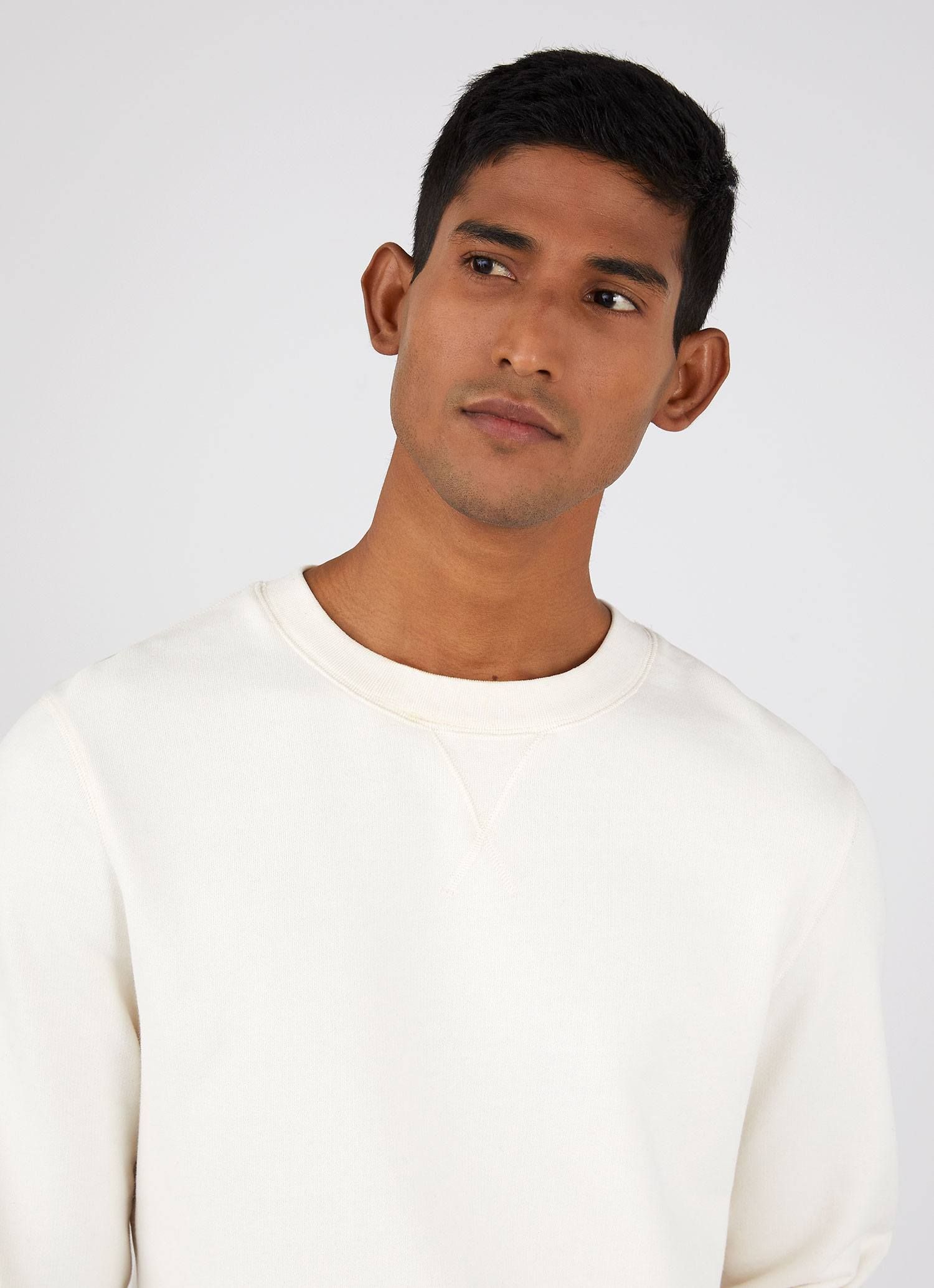 Men's Loopback Sweatshirt in Archive White sold by Sunspel product image thumbnail 5