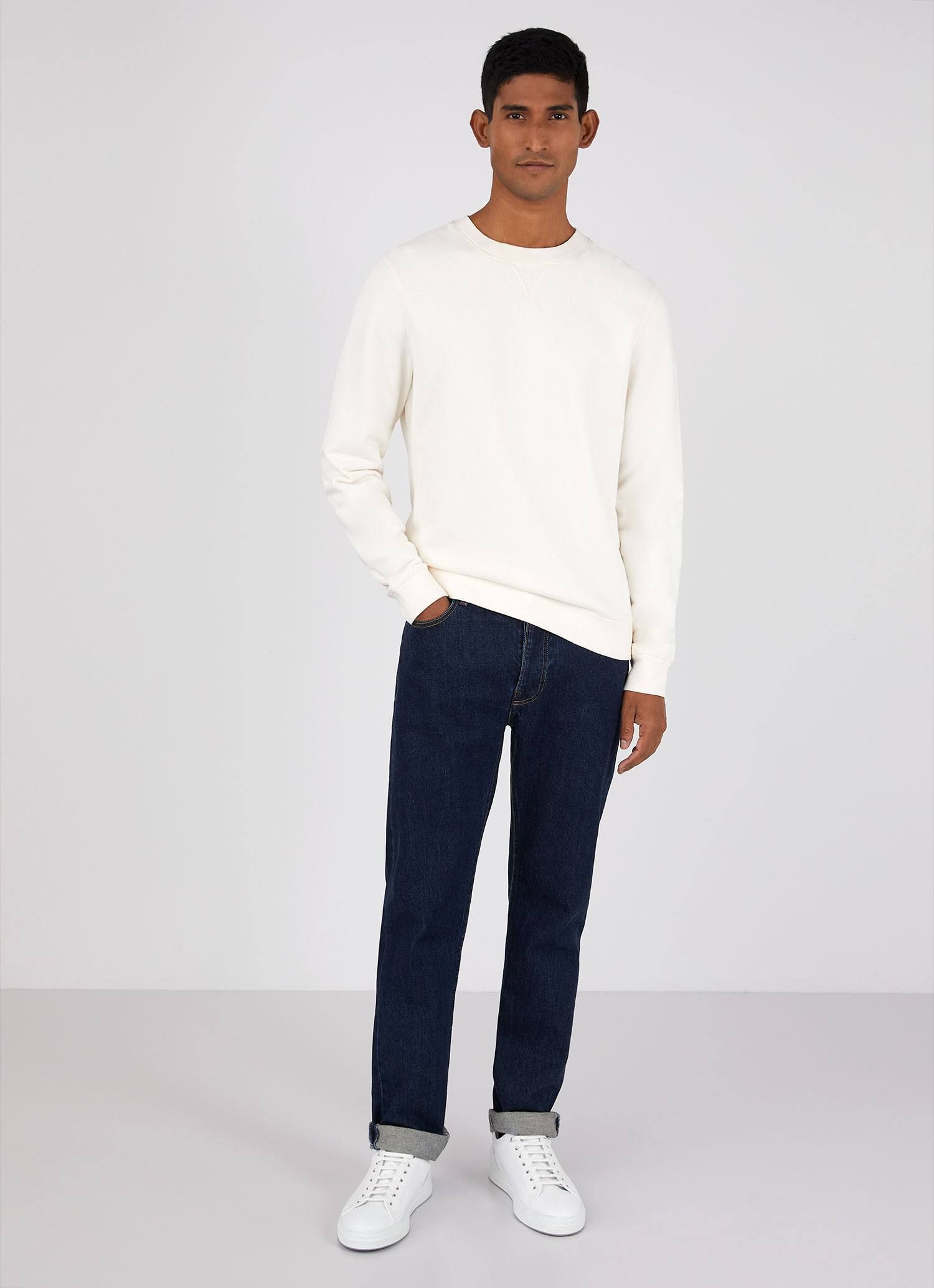 Men's Loopback Sweatshirt in Archive White sold by Sunspel product image thumbnail 3