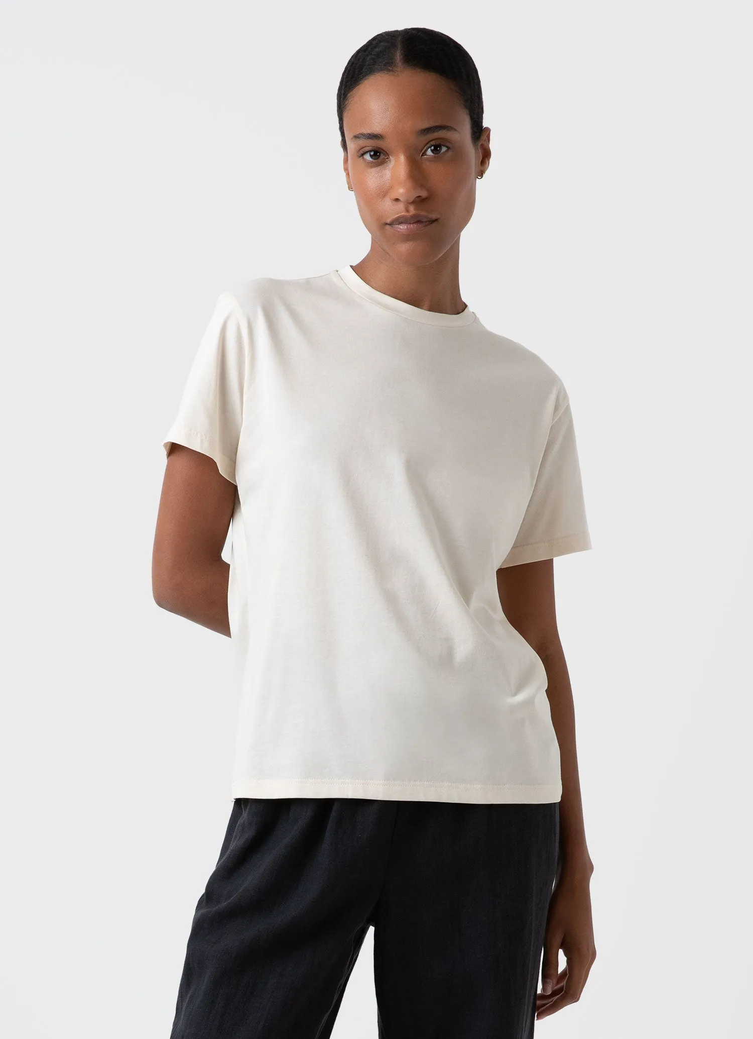Women's Boy Fit T-shirt in Undyed sold by Sunspel