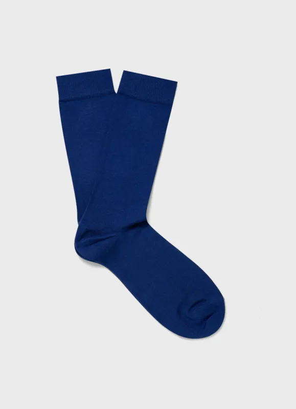 Men's Cotton Socks in Space Blue sold by Sunspel