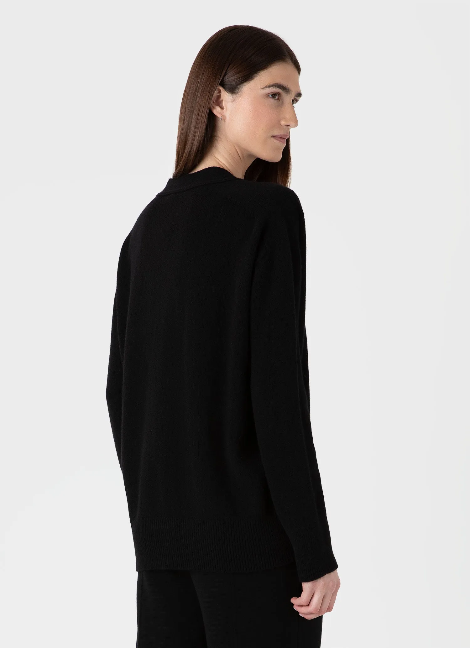 Women's Lambswool Cardigan in Black sold by Sunspel product image thumbnail 3