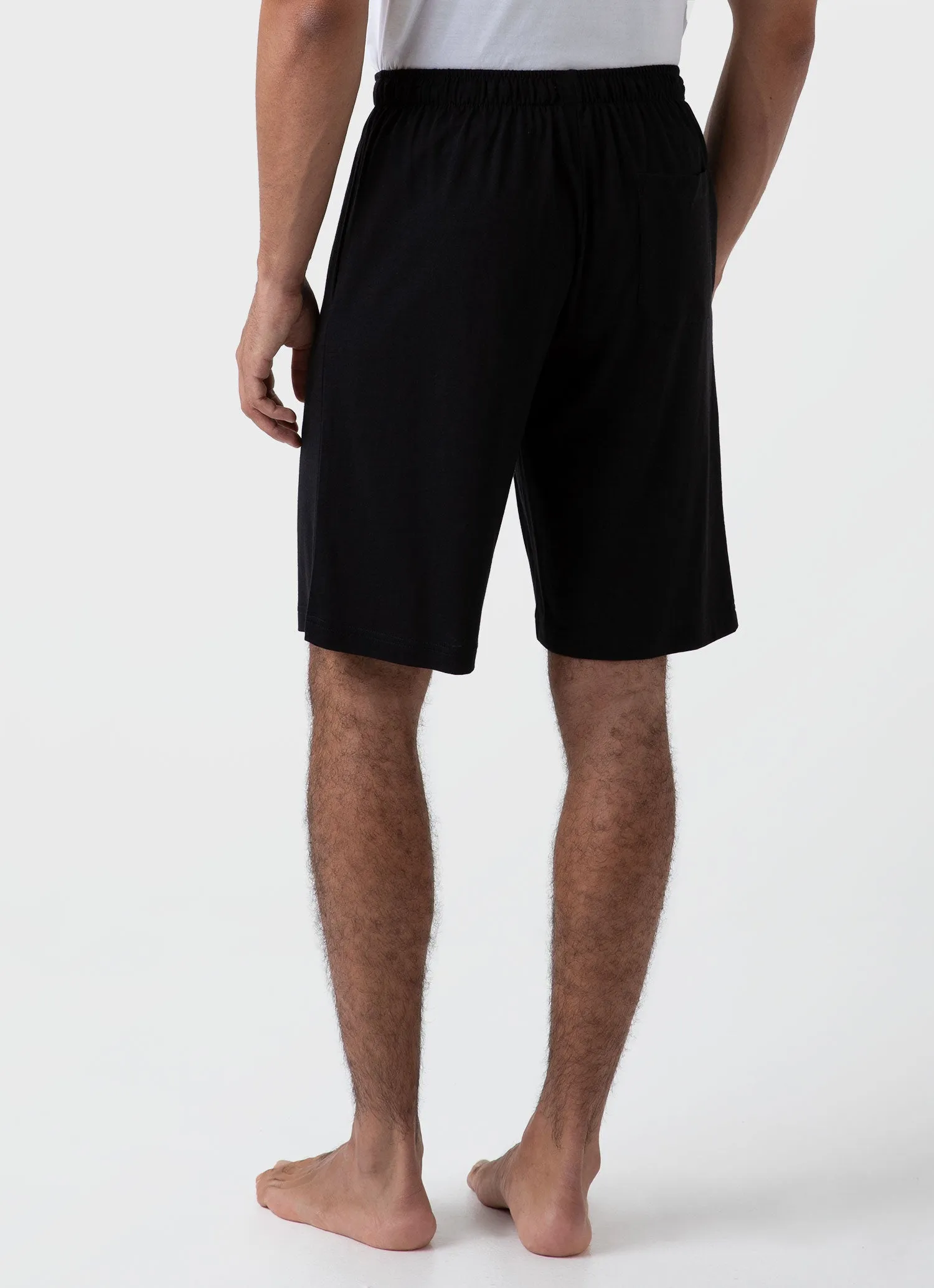 Men's Cotton Modal Lounge Shorts in Black sold by Sunspel product image thumbnail 5
