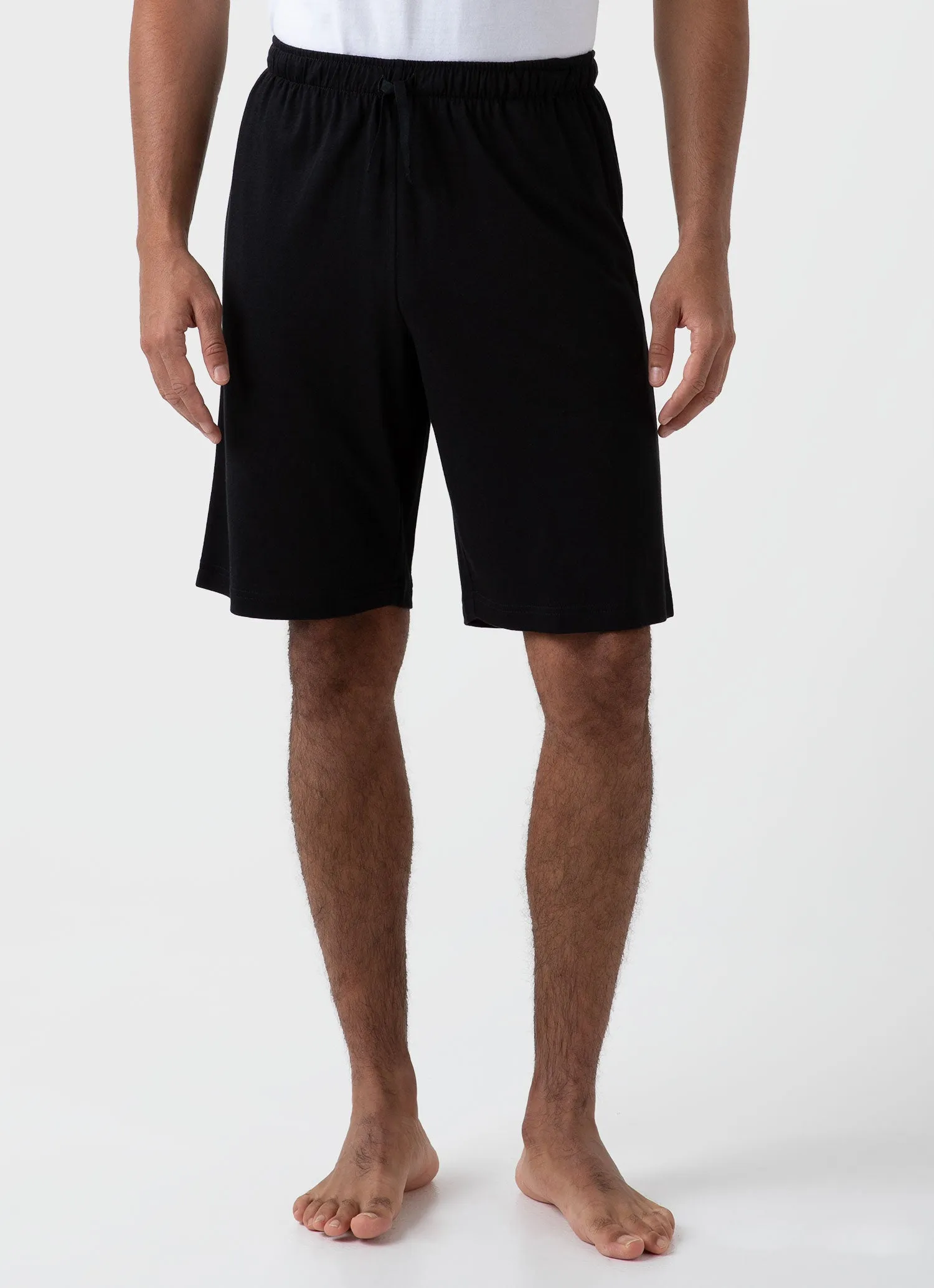 Men's Cotton Modal Lounge Shorts in Black sold by Sunspel product image thumbnail 3