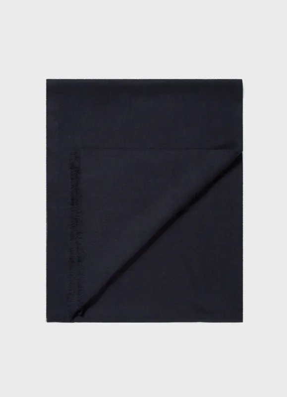 Extra Fine Merino Wool Scarf in Navy sold by Sunspel