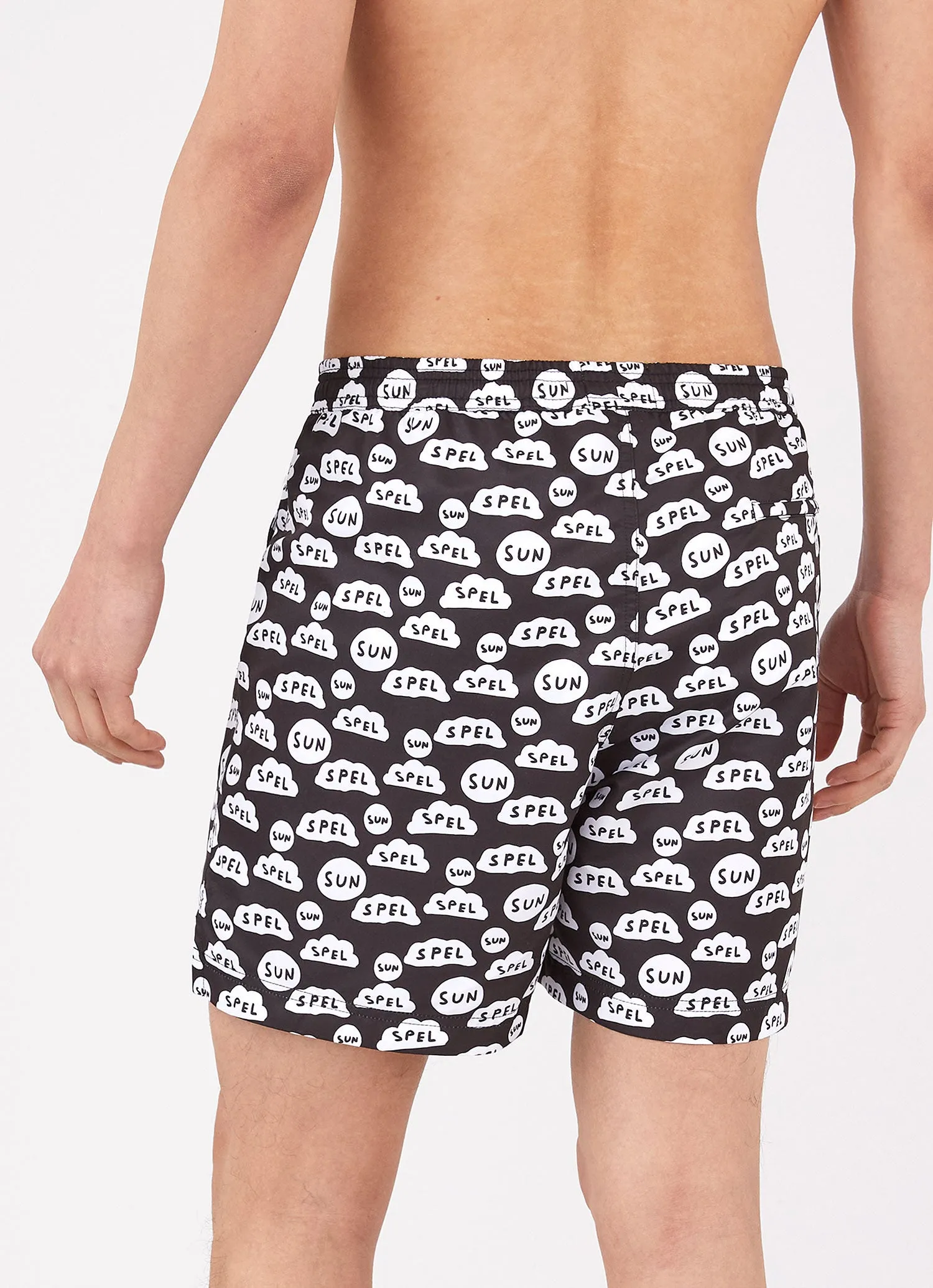 Men's David Shrigley Swim Shorts in Black sold by Sunspel product image thumbnail 4