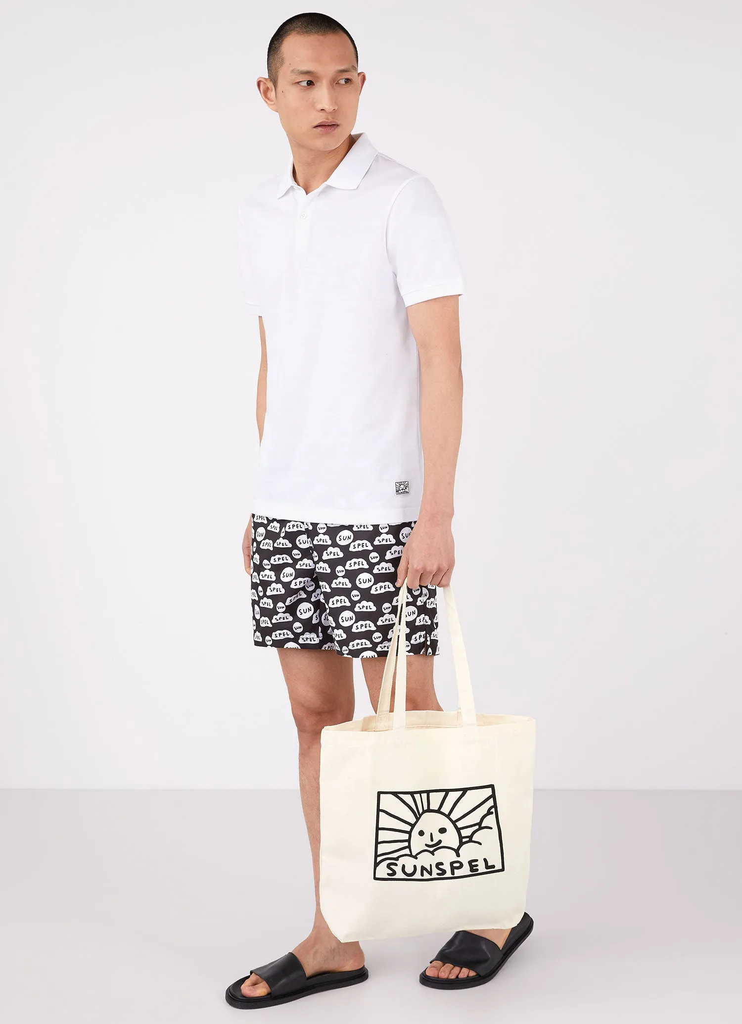 Men's David Shrigley Swim Shorts in Black sold by Sunspel product image thumbnail 3