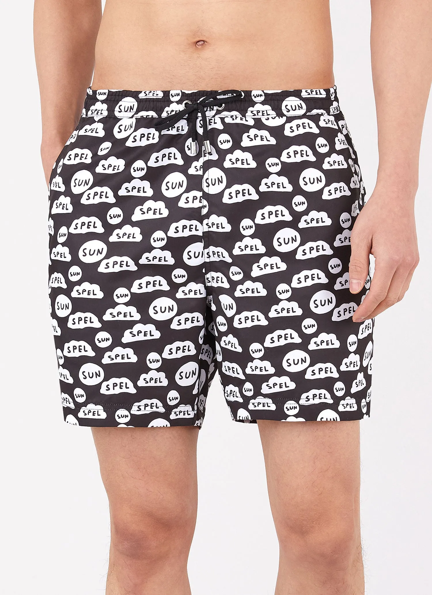 Men's David Shrigley Swim Shorts in Black sold by Sunspel product image thumbnail 2