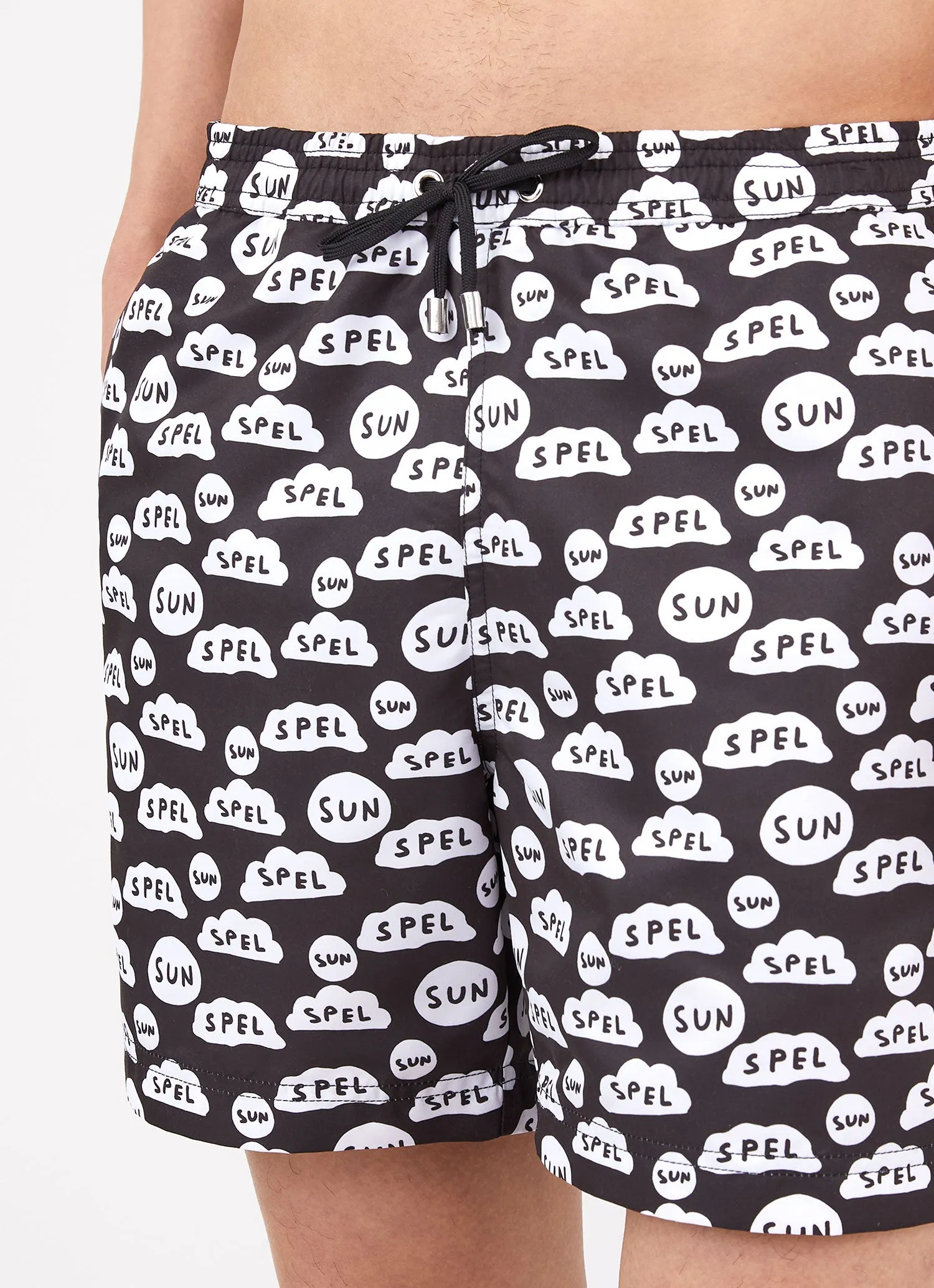 Men's David Shrigley Swim Shorts in Black sold by Sunspel product image thumbnail 5