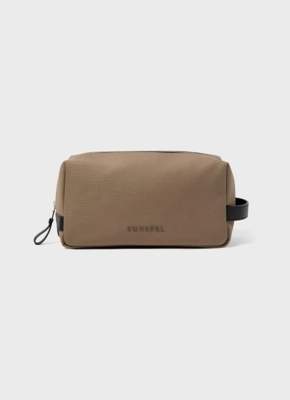 Washbag in Dark Stone sold by Sunspel
