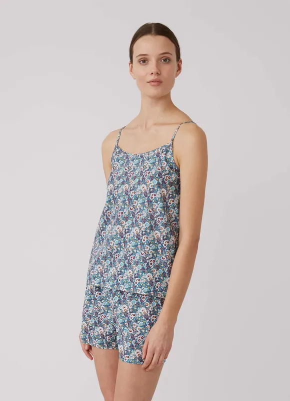 Women's Printed Cotton Cami in Liberty Summer Bouquet sold by Sunspel