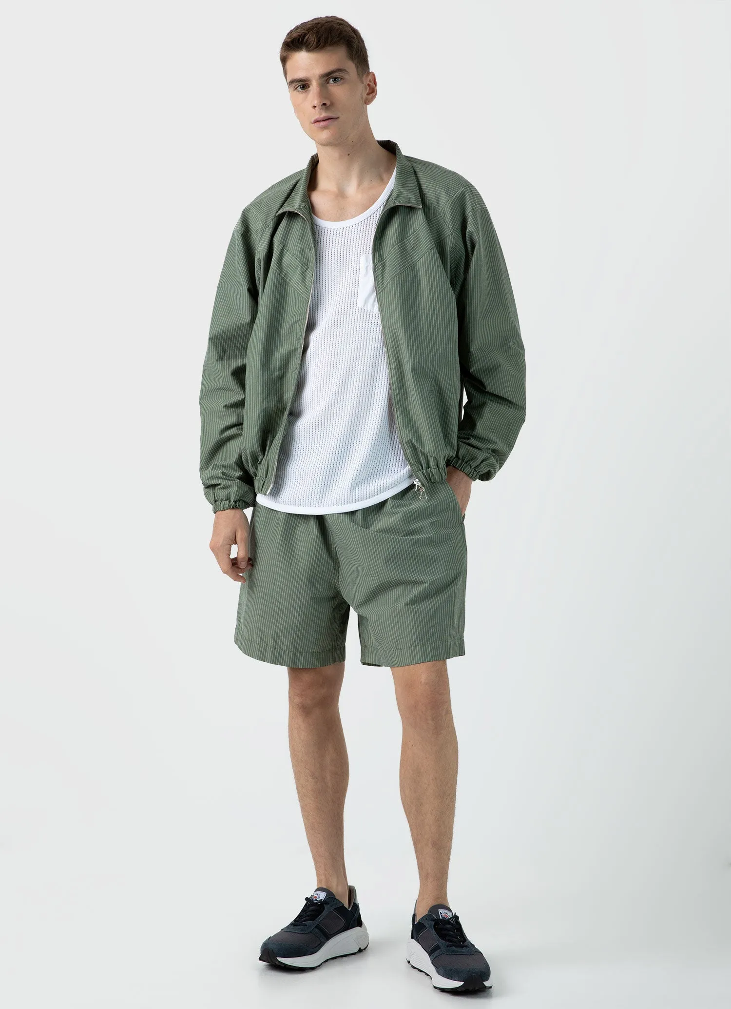 Men's Sunspel x Nigel Cabourn Ripstop Army Short in Army Green sold by Sunspel product image thumbnail 3