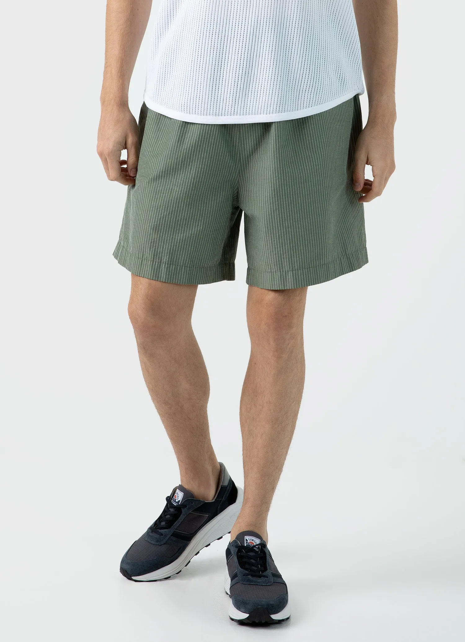 Men's Sunspel x Nigel Cabourn Ripstop Army Short in Army Green sold by Sunspel product image thumbnail 2