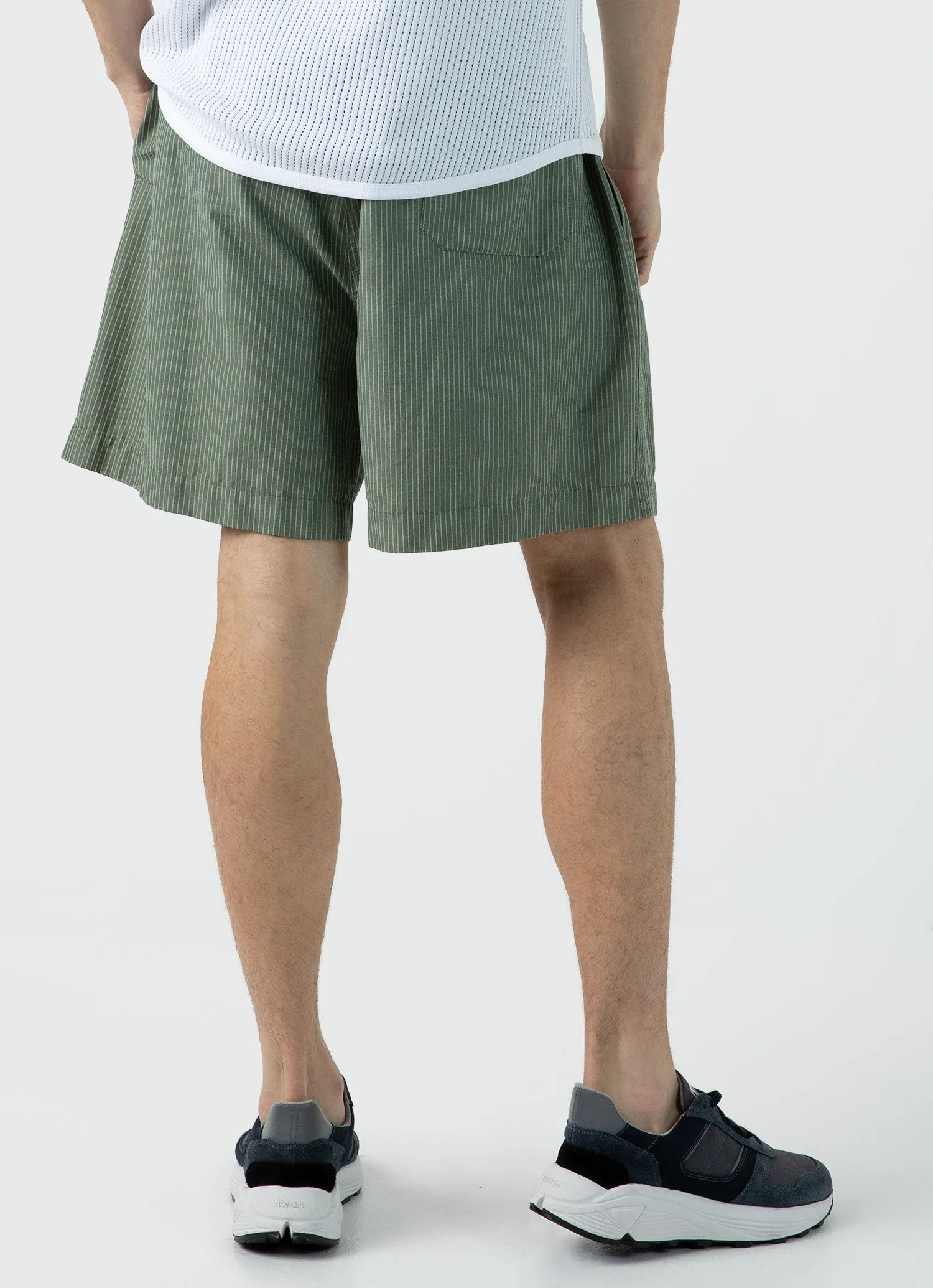 Men's Sunspel x Nigel Cabourn Ripstop Army Short in Army Green sold by Sunspel product image thumbnail 5