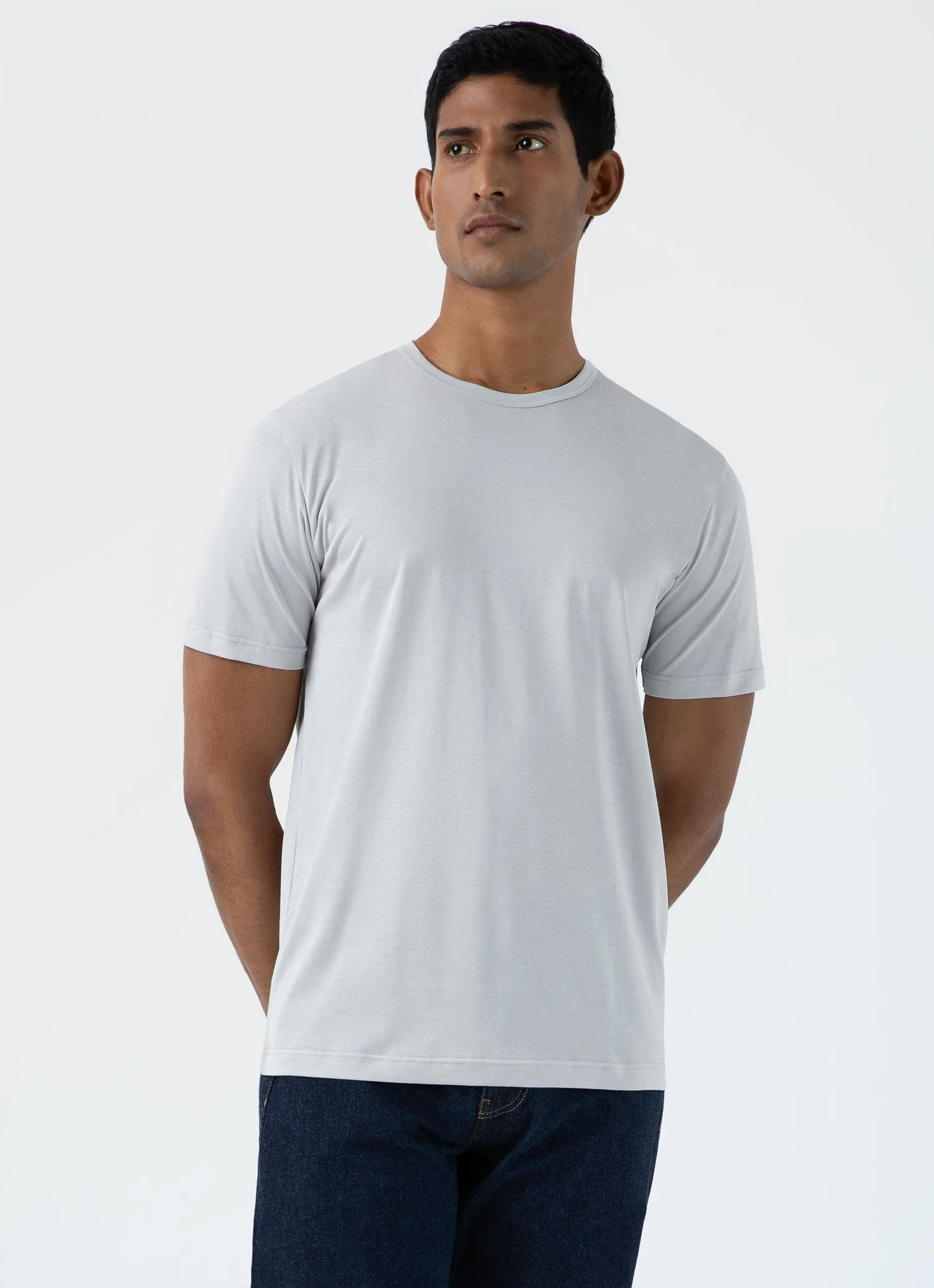 Men's Classic T-shirt in Smoke sold by Sunspel product image thumbnail 2