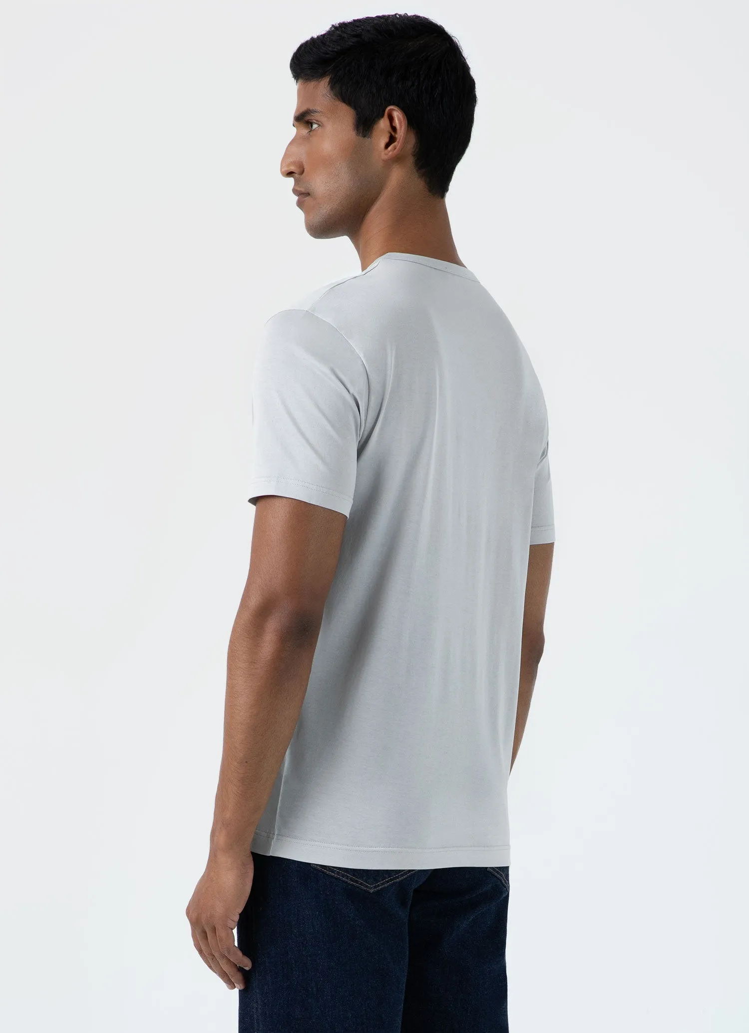 Men's Classic T-shirt in Smoke sold by Sunspel product image thumbnail 4