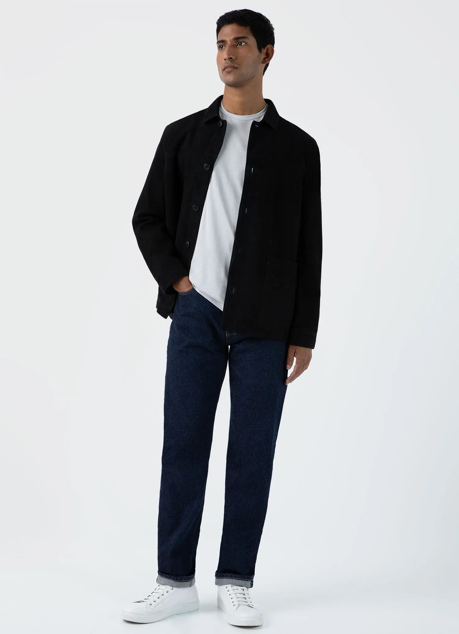 Men's Classic T-shirt in Smoke sold by Sunspel product image thumbnail 3