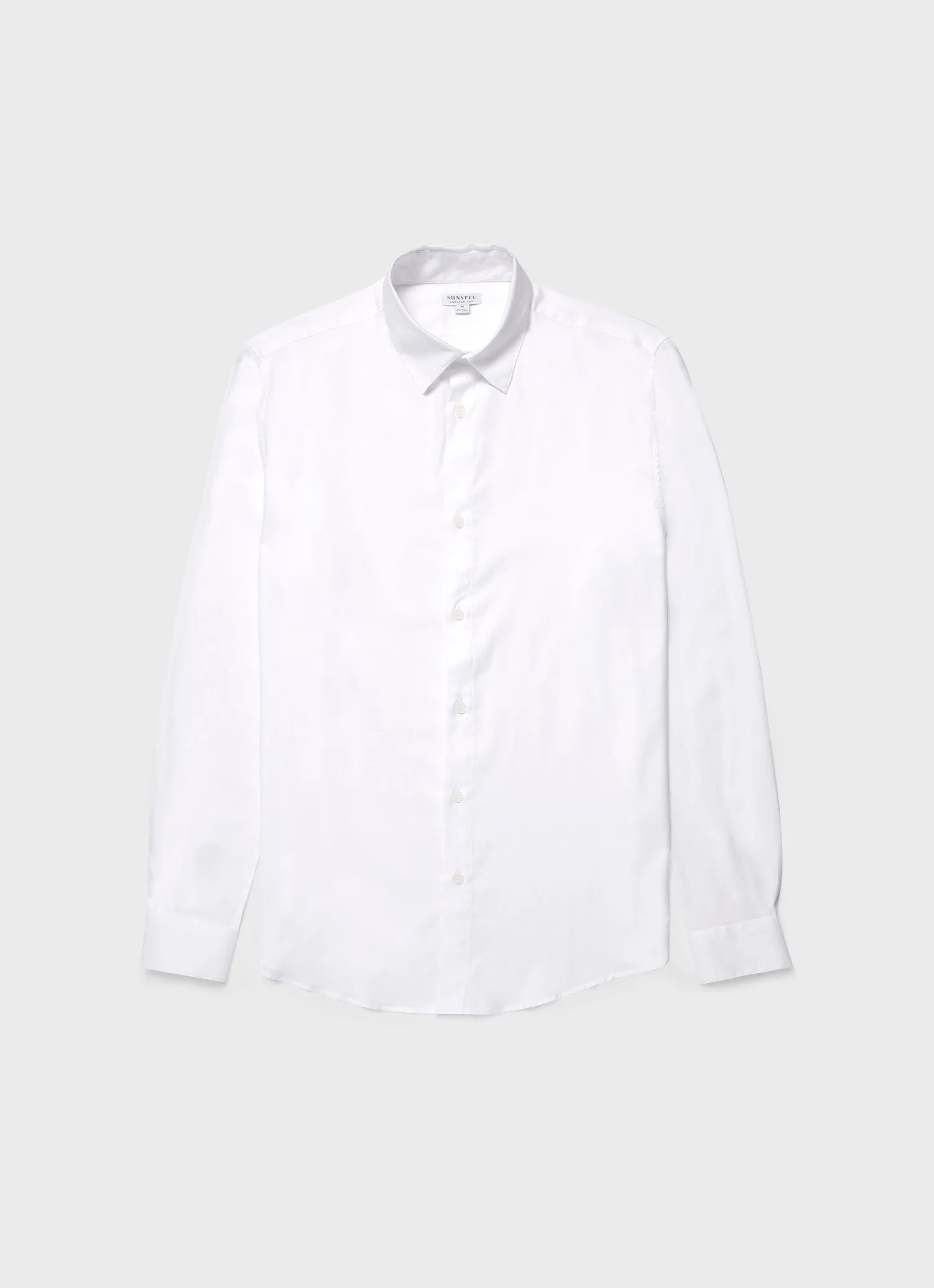 Men's Cotton Flannel Shirt in White sold by Sunspel