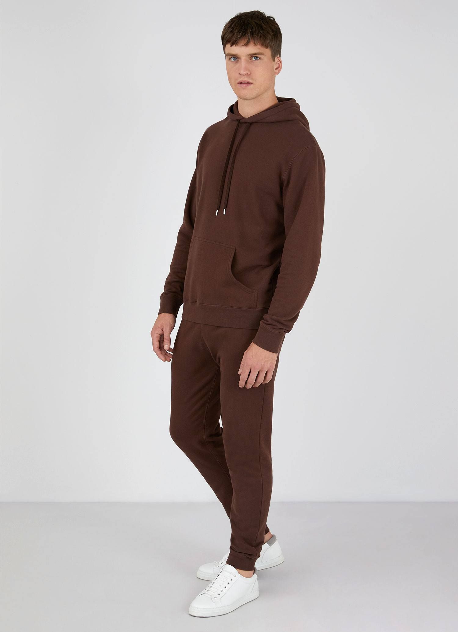 Men's Loopback Hoodie in Cocoa sold by Sunspel product image thumbnail 3