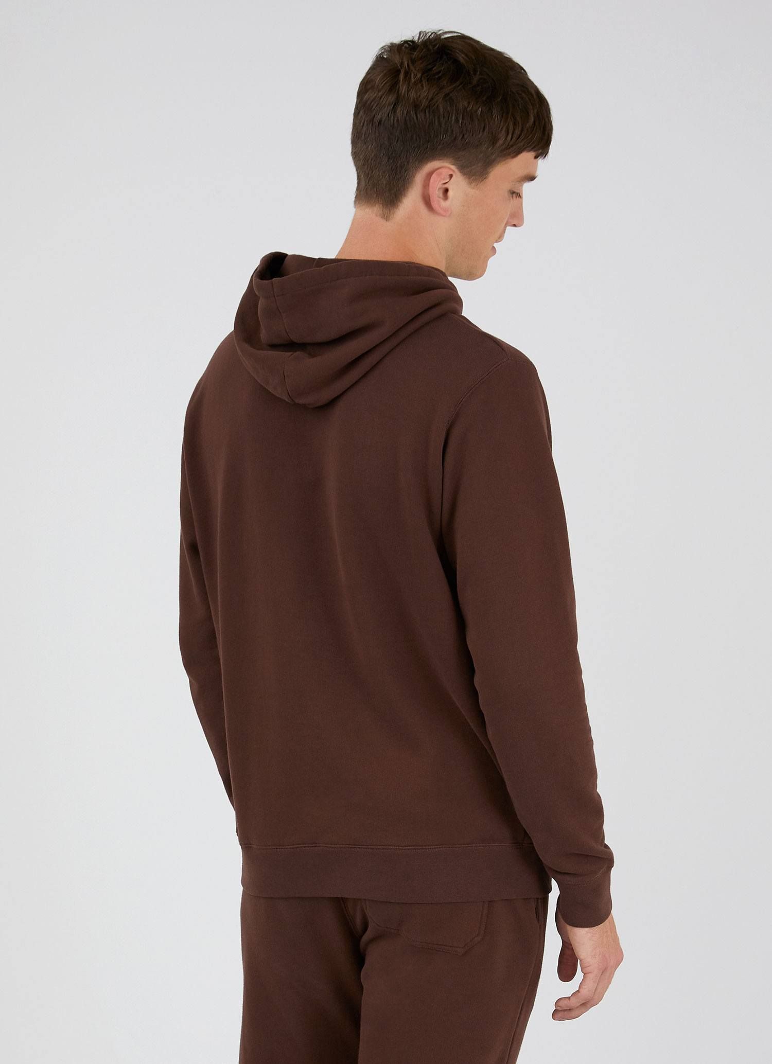 Men's Loopback Hoodie in Cocoa sold by Sunspel product image thumbnail 4
